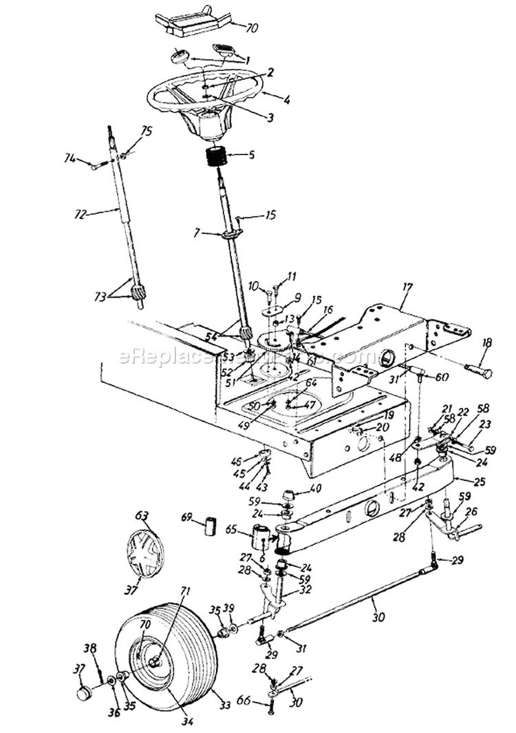 Page H Diagram and Parts List for 134D694G401 1994 Yard Man Lawn Tractor
